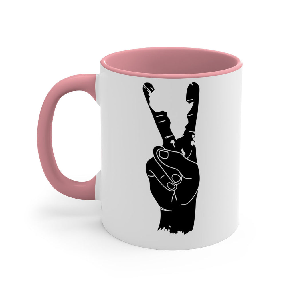 peace hand with africa- black words - phrases-Mug / Coffee Cup