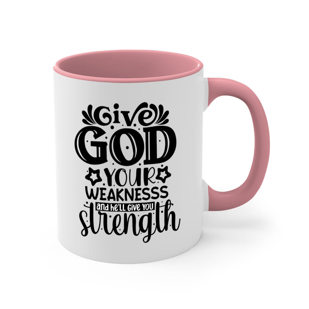 Give god your weaknesss and hell give you strength Style 37#- Black women - Girls-Mug / Coffee Cup