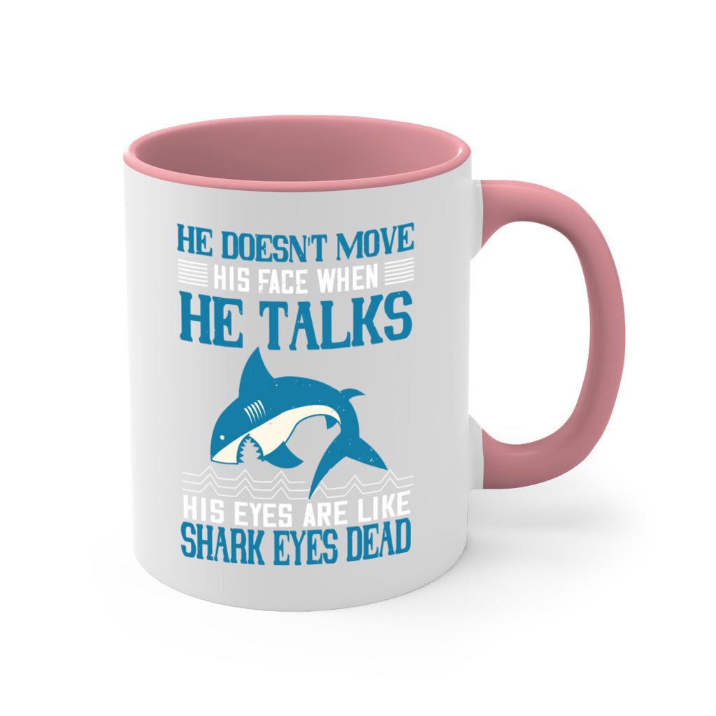 He doesnt move his face when he talks His eyes are like shark eyes Dead Style 88#- Shark-Fish-Mug / Coffee Cup