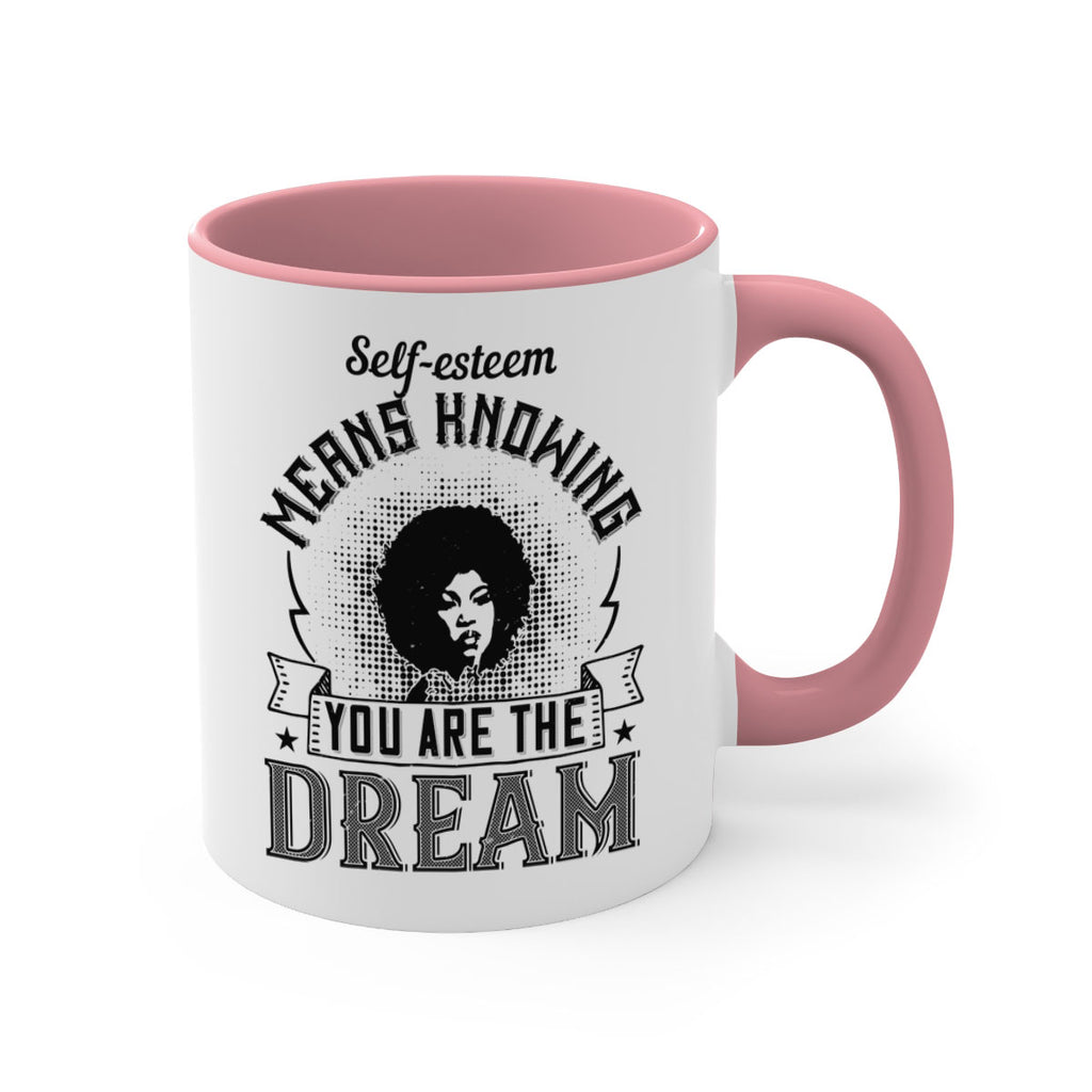 Selfesteem means knowing you are the dream Style 18#- Afro - Black-Mug / Coffee Cup