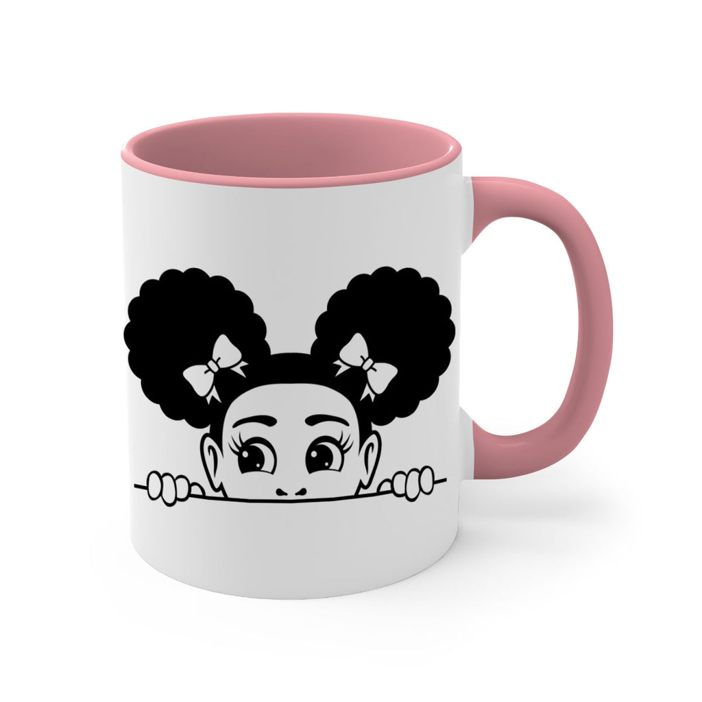 afro puffs girl peekaboo 81#- Black women - Girls-Mug / Coffee Cup