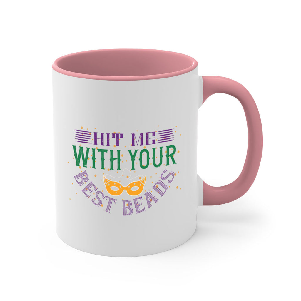 hit me with your best beads 69#- mardi gras-Mug / Coffee Cup