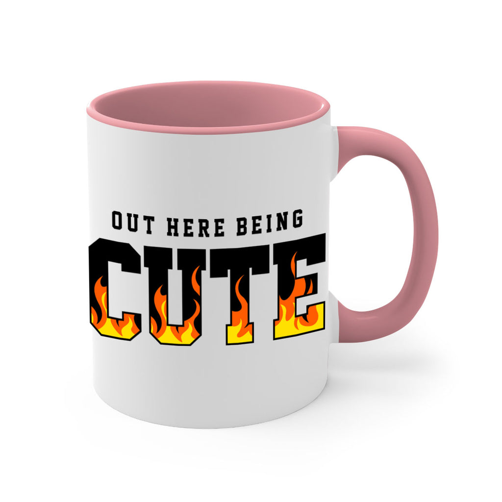 out here being cute flames 57#- black words - phrases-Mug / Coffee Cup