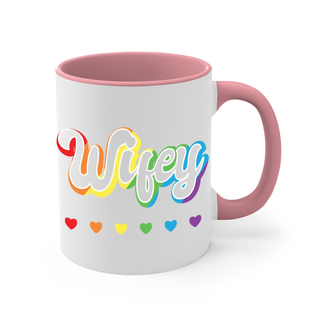 rainbow wifey lgbtq pride lgbt 25#- lgbt-Mug / Coffee Cup