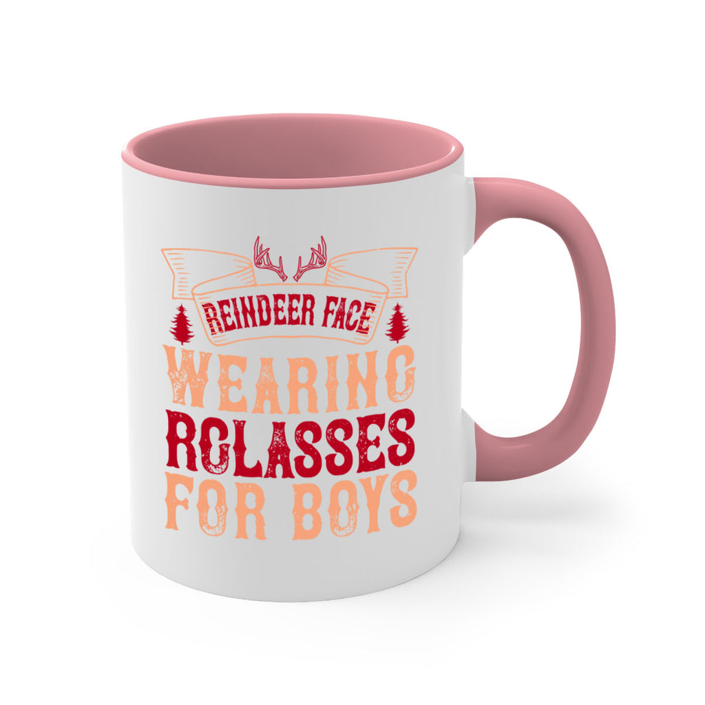 reindeer face wearing glasses for boys 370#- christmas-Mug / Coffee Cup