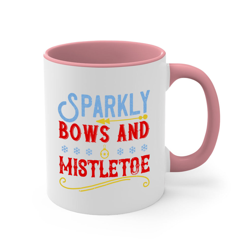 sparkly bows and mistletoe 354#- christmas-Mug / Coffee Cup