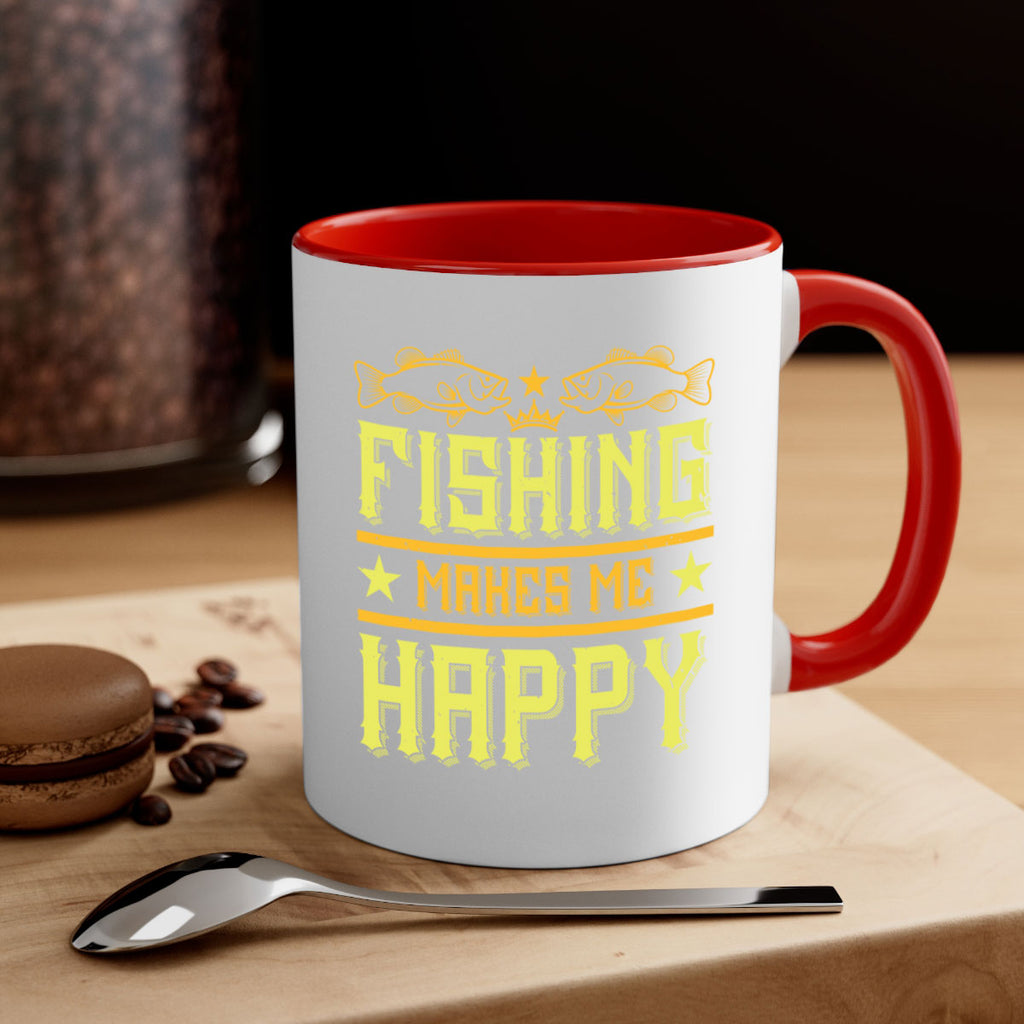 fishing makes me happy 266#- fishing-Mug / Coffee Cup