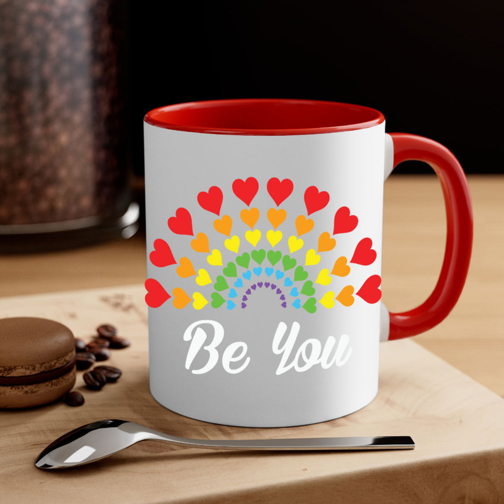 lgbtq be you rainbow heart lgbt 90#- lgbt-Mug / Coffee Cup