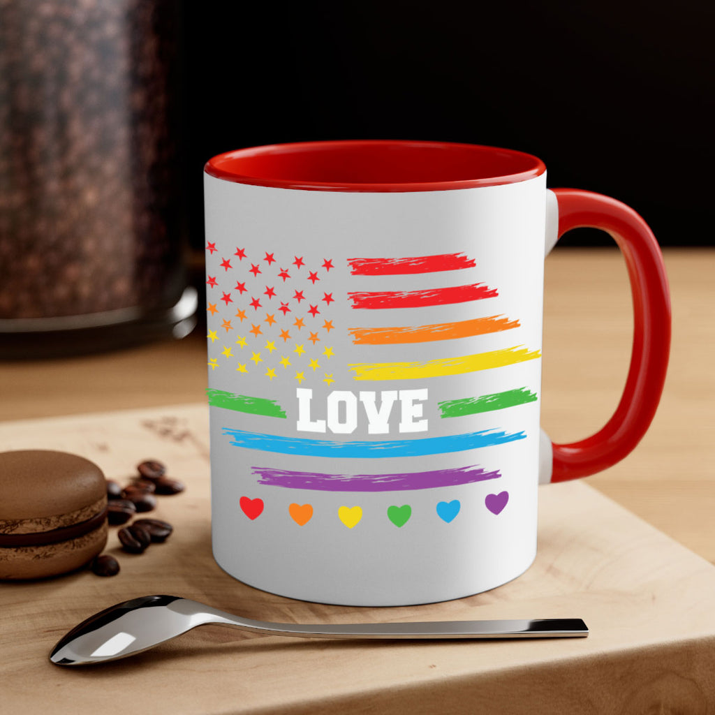 love rainbow american flag lgbtq lgbt 83#- lgbt-Mug / Coffee Cup