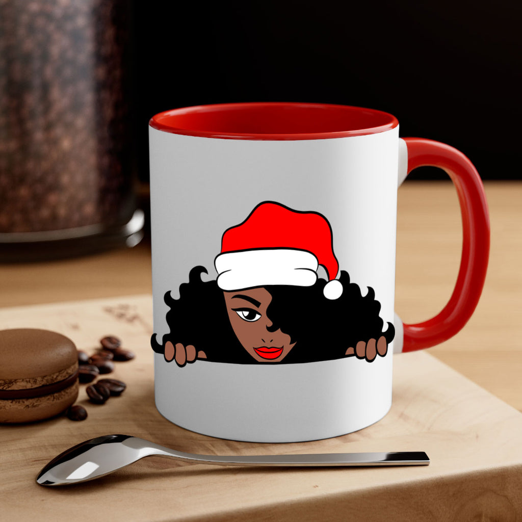 peekaboo santa girl 22#- Black women - Girls-Mug / Coffee Cup