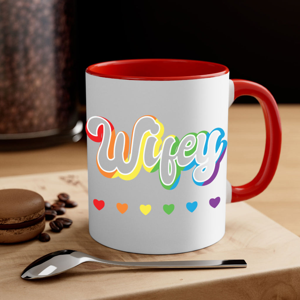 rainbow wifey lgbtq pride lgbt 25#- lgbt-Mug / Coffee Cup