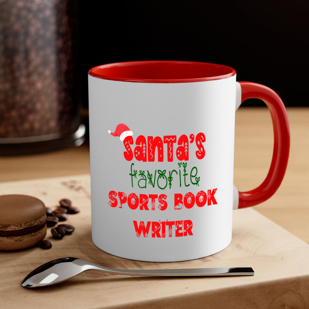 santas favorite sports book writer style 1091#- christmas-Mug / Coffee Cup