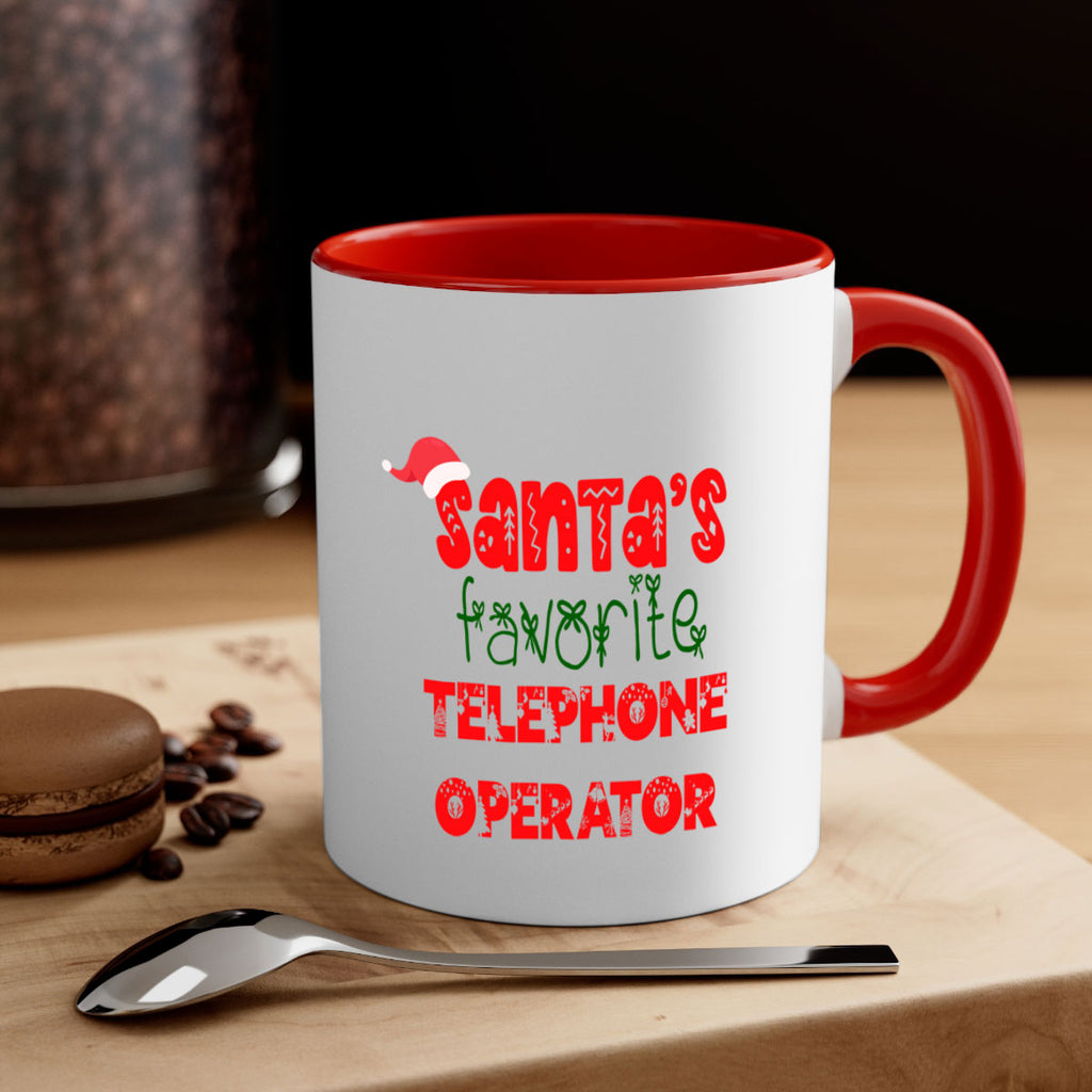 santas favorite telephone operator style 1120#- christmas-Mug / Coffee Cup