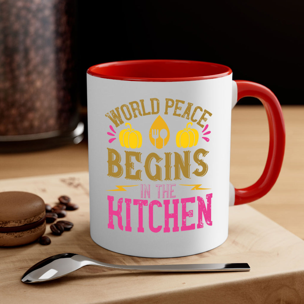 world peace begins in the kitchen 7#- vegan-Mug / Coffee Cup
