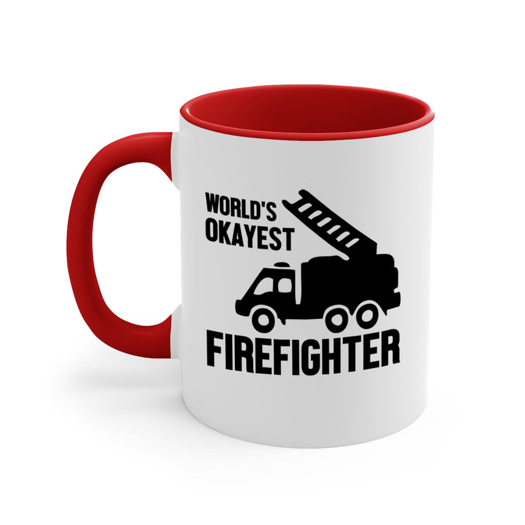 Worlds okayest Style 2#- fire fighter-Mug / Coffee Cup