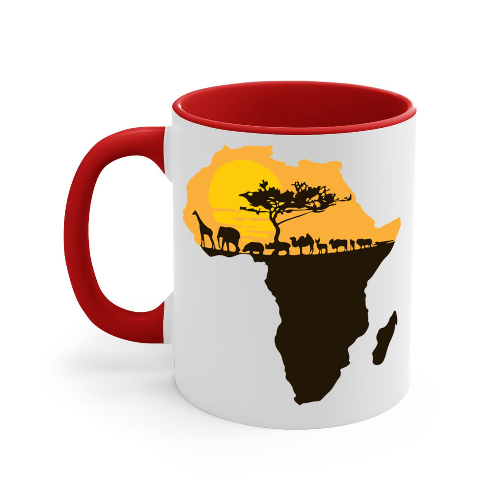 africa with animals- black words - phrases-Mug / Coffee Cup