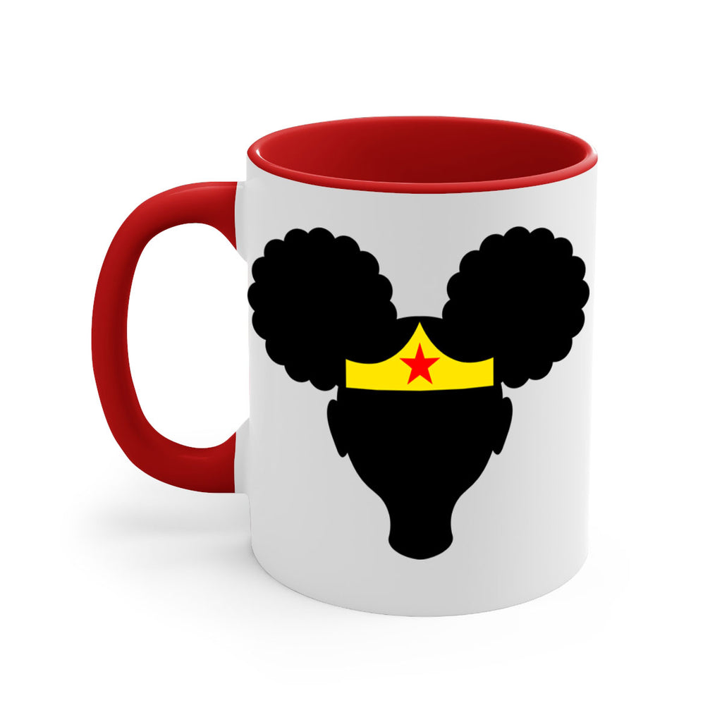 afro puffs girl wonder woman 78#- Black women - Girls-Mug / Coffee Cup
