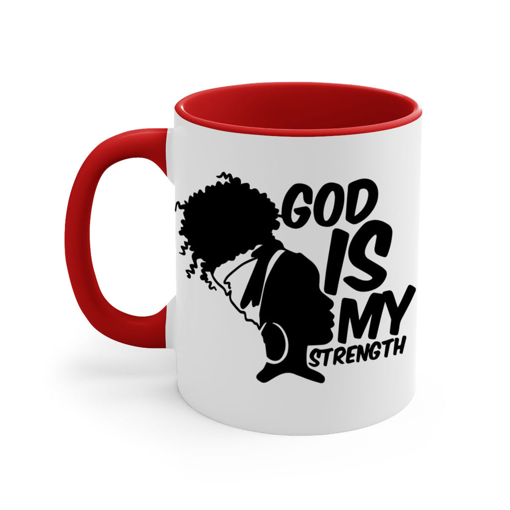 god is my strength- black words - phrases-Mug / Coffee Cup