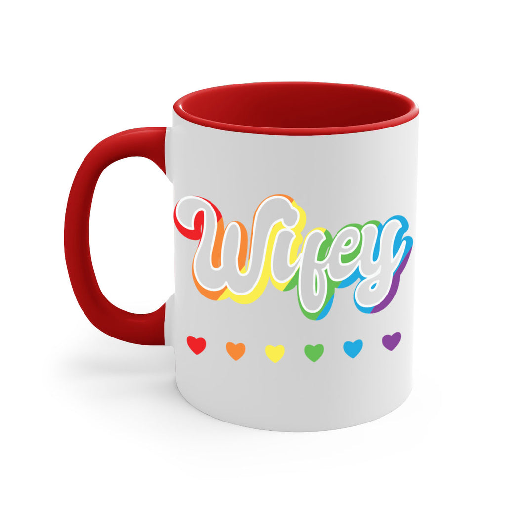 rainbow wifey lgbtq pride lgbt 25#- lgbt-Mug / Coffee Cup