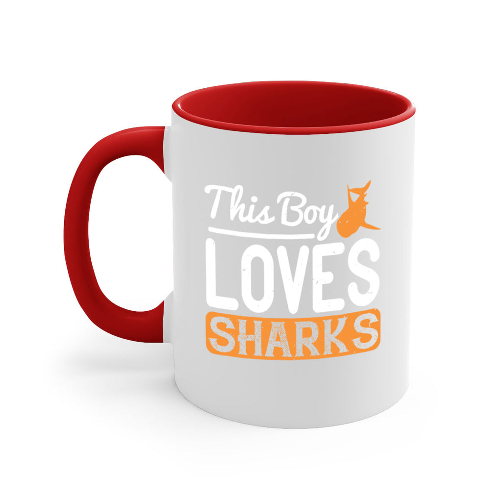 this boy loves sharks Style 14#- Shark-Fish-Mug / Coffee Cup
