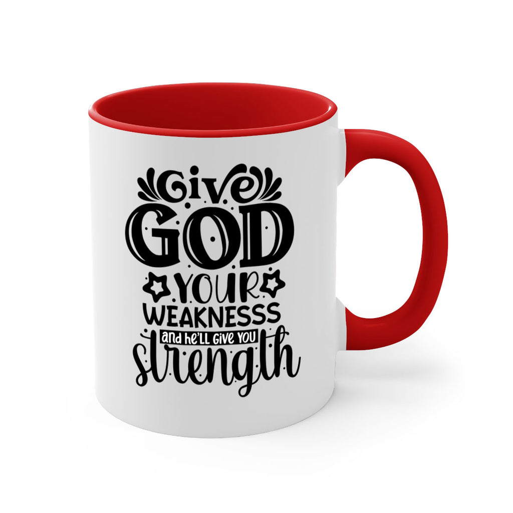 Give god your weaknesss and hell give you strength Style 37#- Black women - Girls-Mug / Coffee Cup
