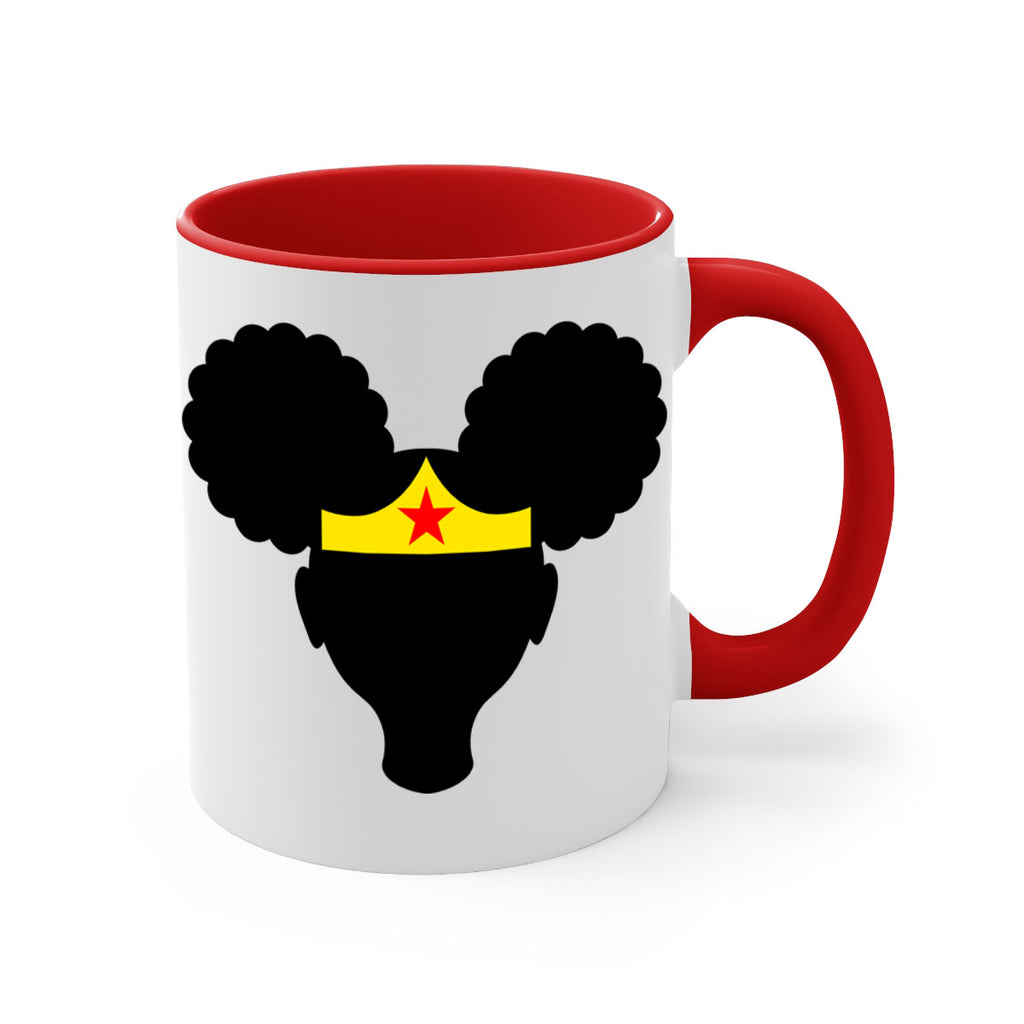 afro puffs girl wonder woman 78#- Black women - Girls-Mug / Coffee Cup