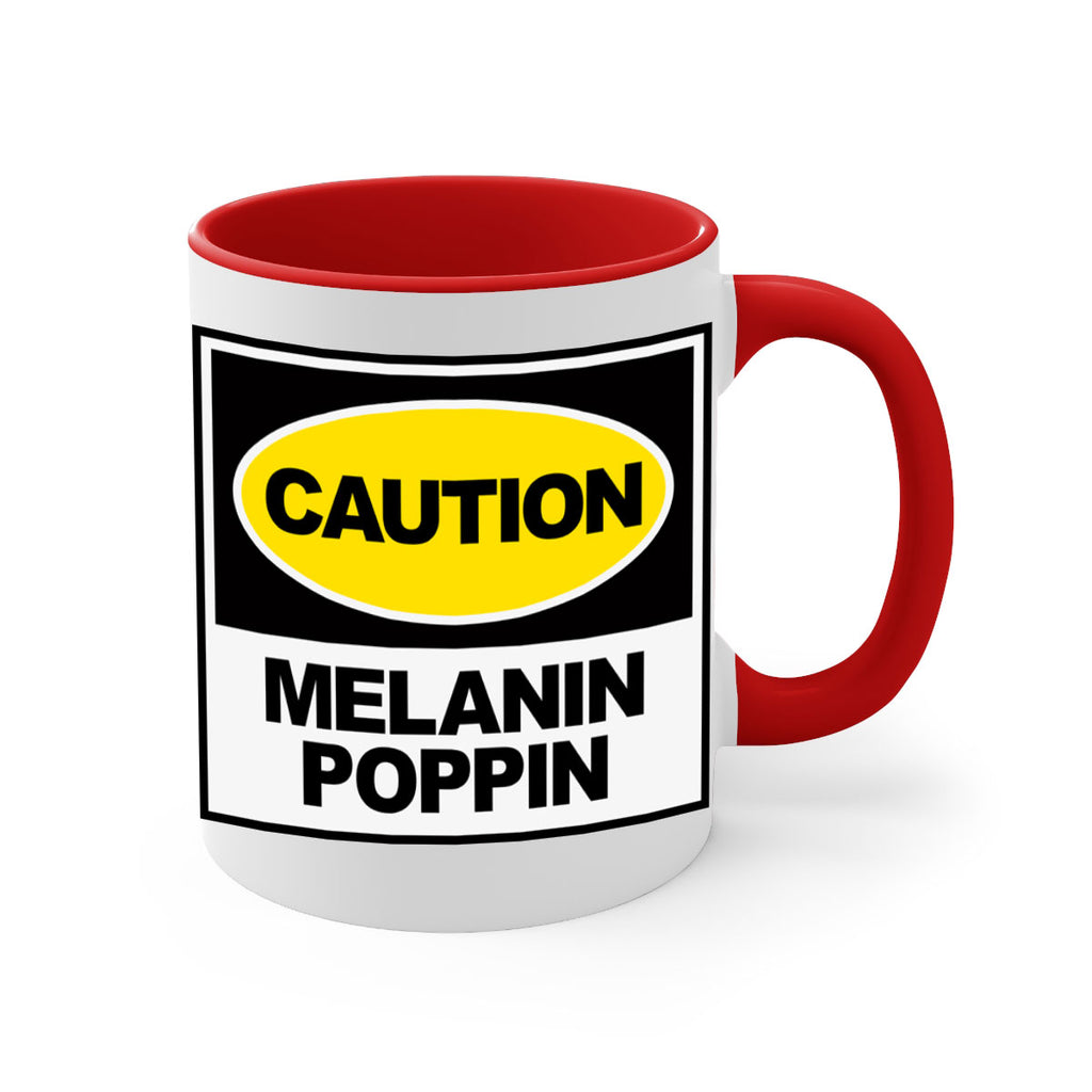caution melanin poppin 188#- black words - phrases-Mug / Coffee Cup