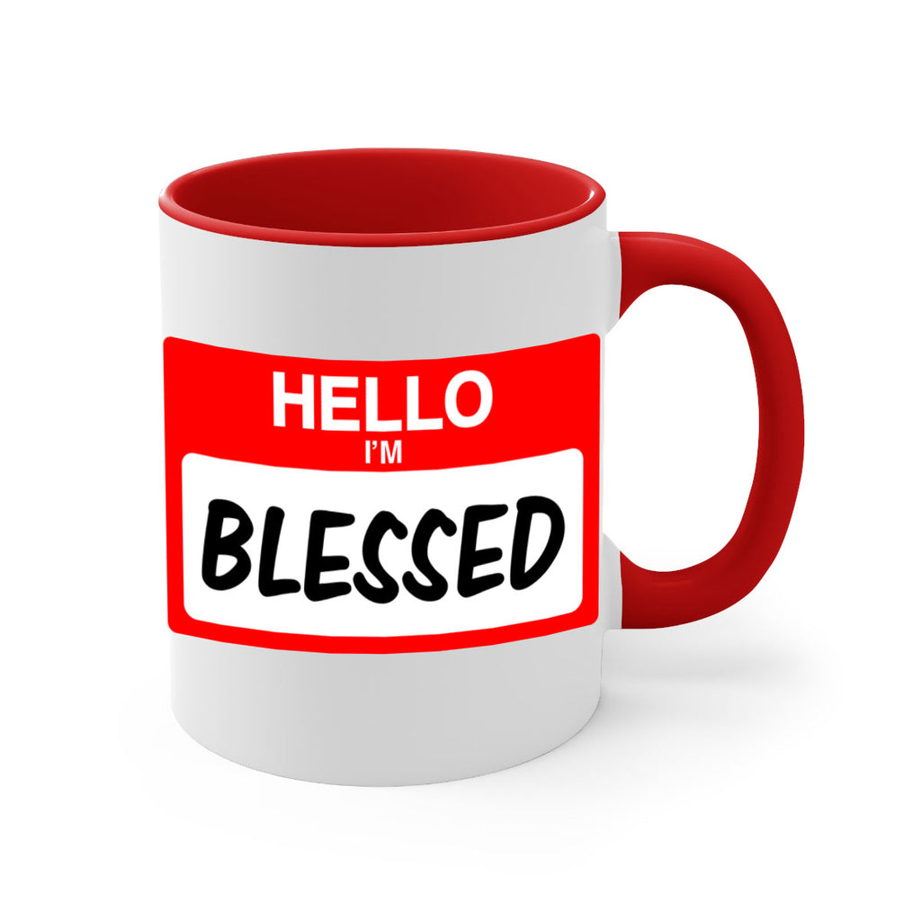hello im blessed 133#- black words - phrases-Mug / Coffee Cup