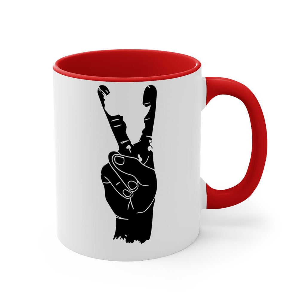 peace hand with africa- black words - phrases-Mug / Coffee Cup
