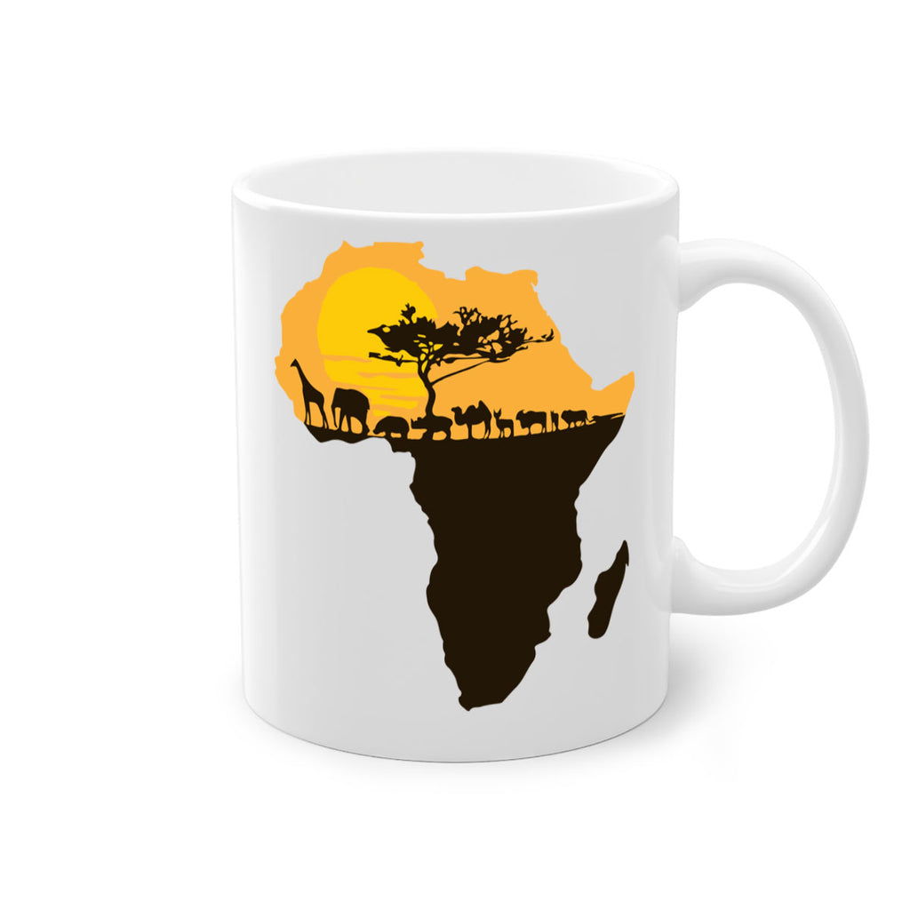 africa with animals- black words - phrases-Mug / Coffee Cup