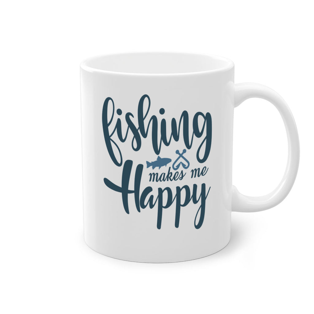fishing makes me happy 136#- fishing-Mug / Coffee Cup