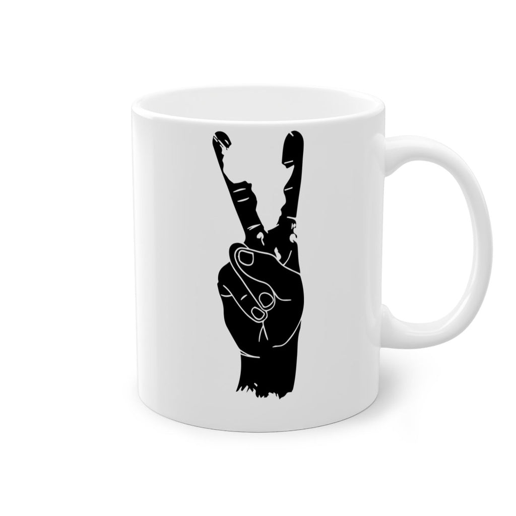 peace hand with africa- black words - phrases-Mug / Coffee Cup