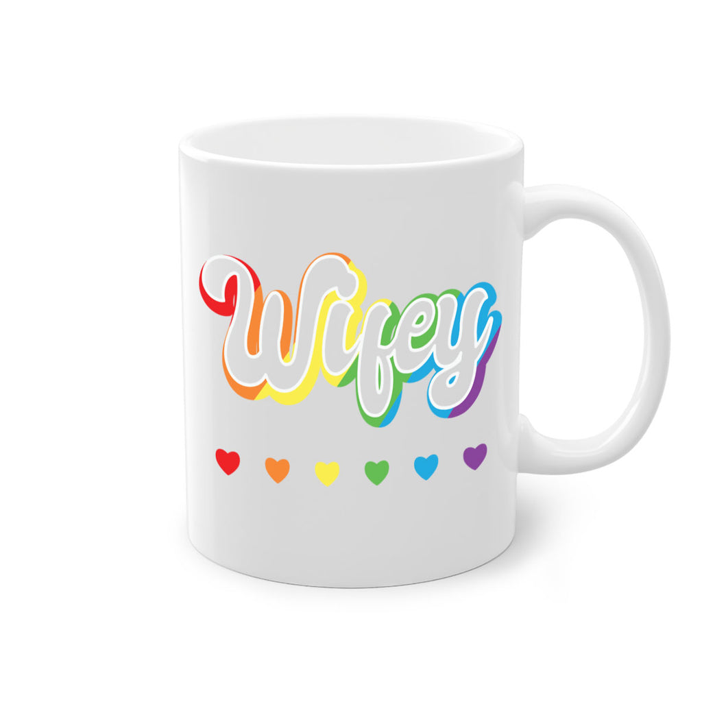 rainbow wifey lgbtq pride lgbt 25#- lgbt-Mug / Coffee Cup