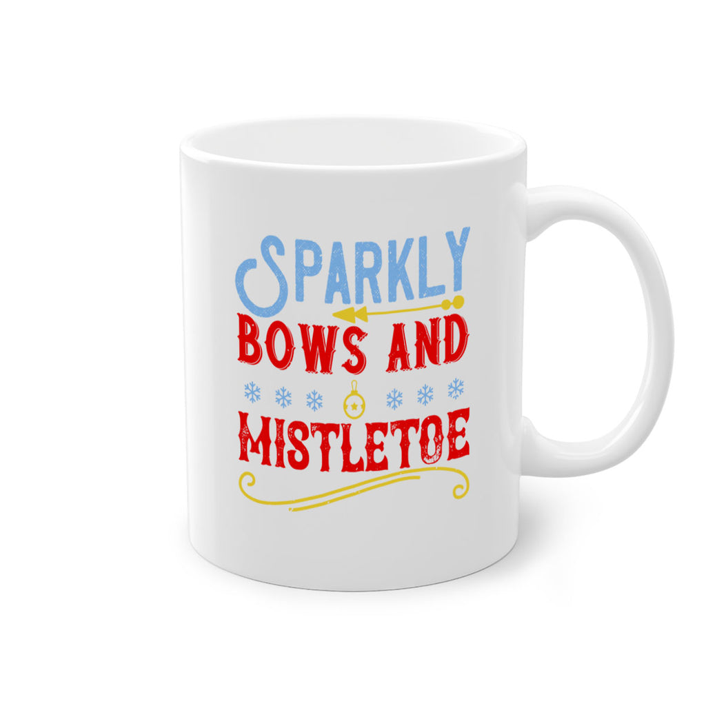 sparkly bows and mistletoe 354#- christmas-Mug / Coffee Cup