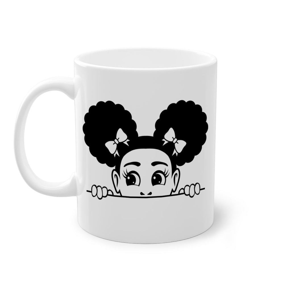 afro puffs girl peekaboo 81#- Black women - Girls-Mug / Coffee Cup