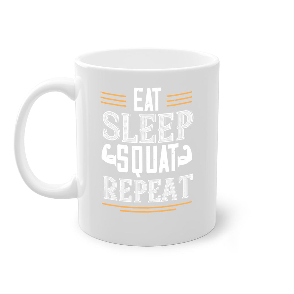 eat sleep squat repeat 58#- gym-Mug / Coffee Cup