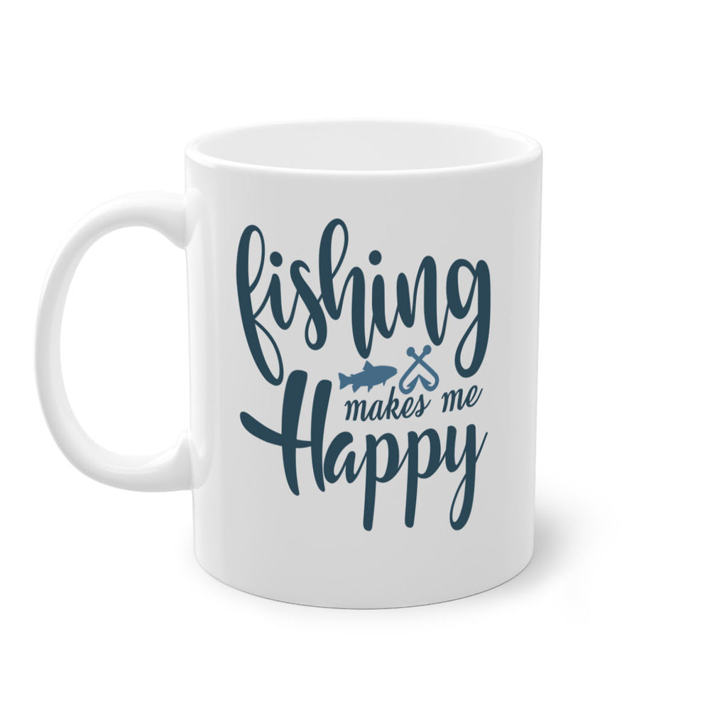 fishing makes me happy 136#- fishing-Mug / Coffee Cup