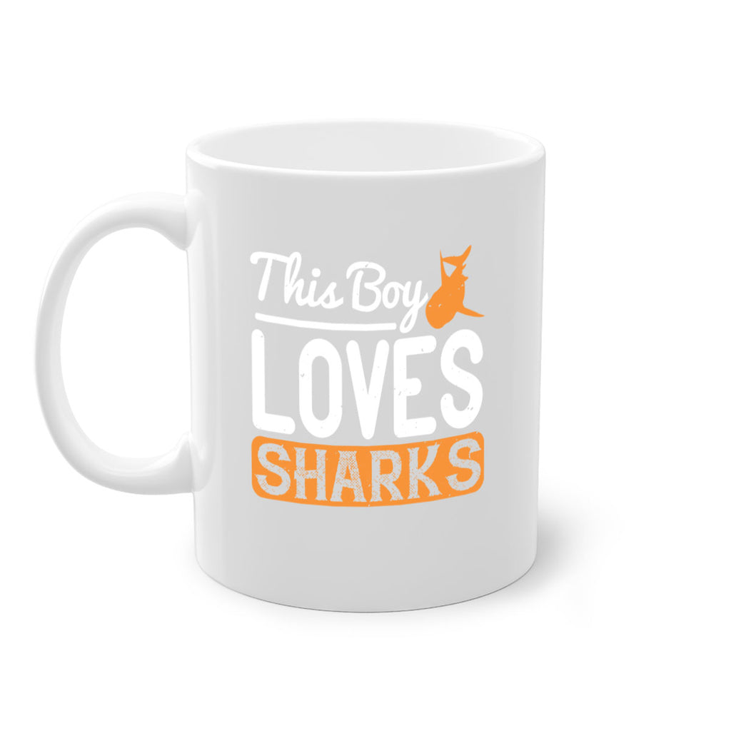 this boy loves sharks Style 14#- Shark-Fish-Mug / Coffee Cup