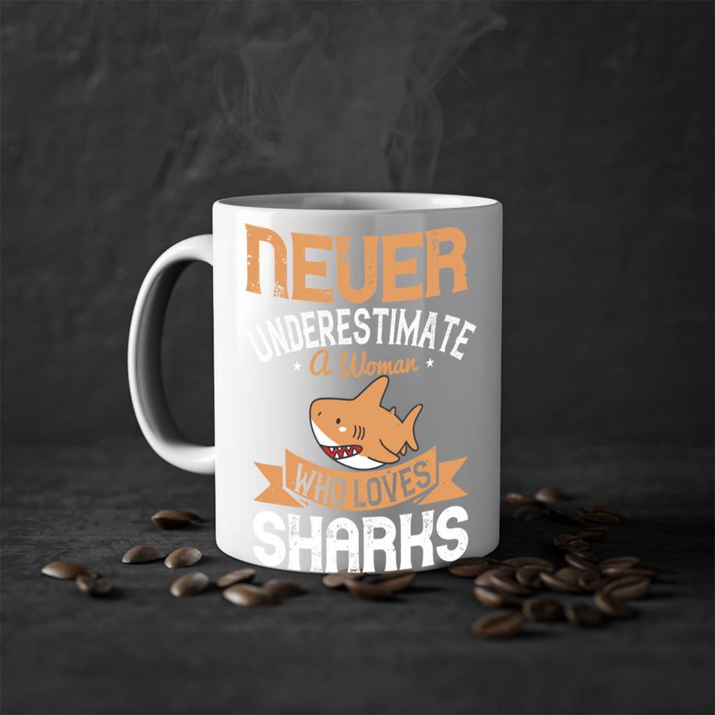 Never underestimate a woman who loves sharks Style 52#- Shark-Fish-Mug / Coffee Cup