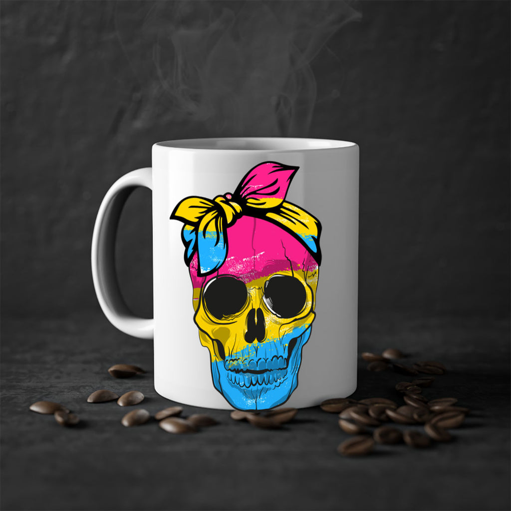 Pansexual Lgbtq Skull Gay Pride Png 30#- lgbt-Mug / Coffee Cup