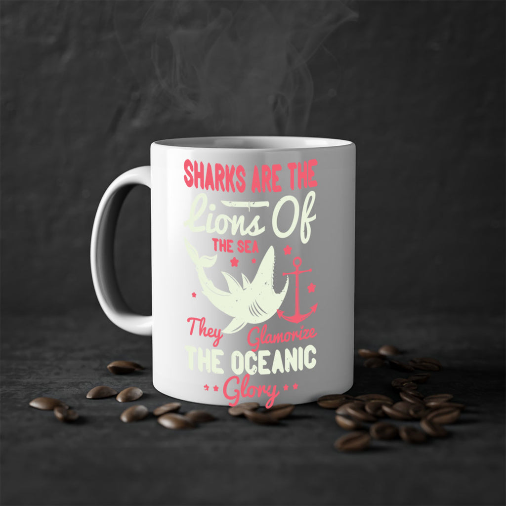 Sharks are the lions of the seaThey glamorize the oceanic glory Style 28#- Shark-Fish-Mug / Coffee Cup