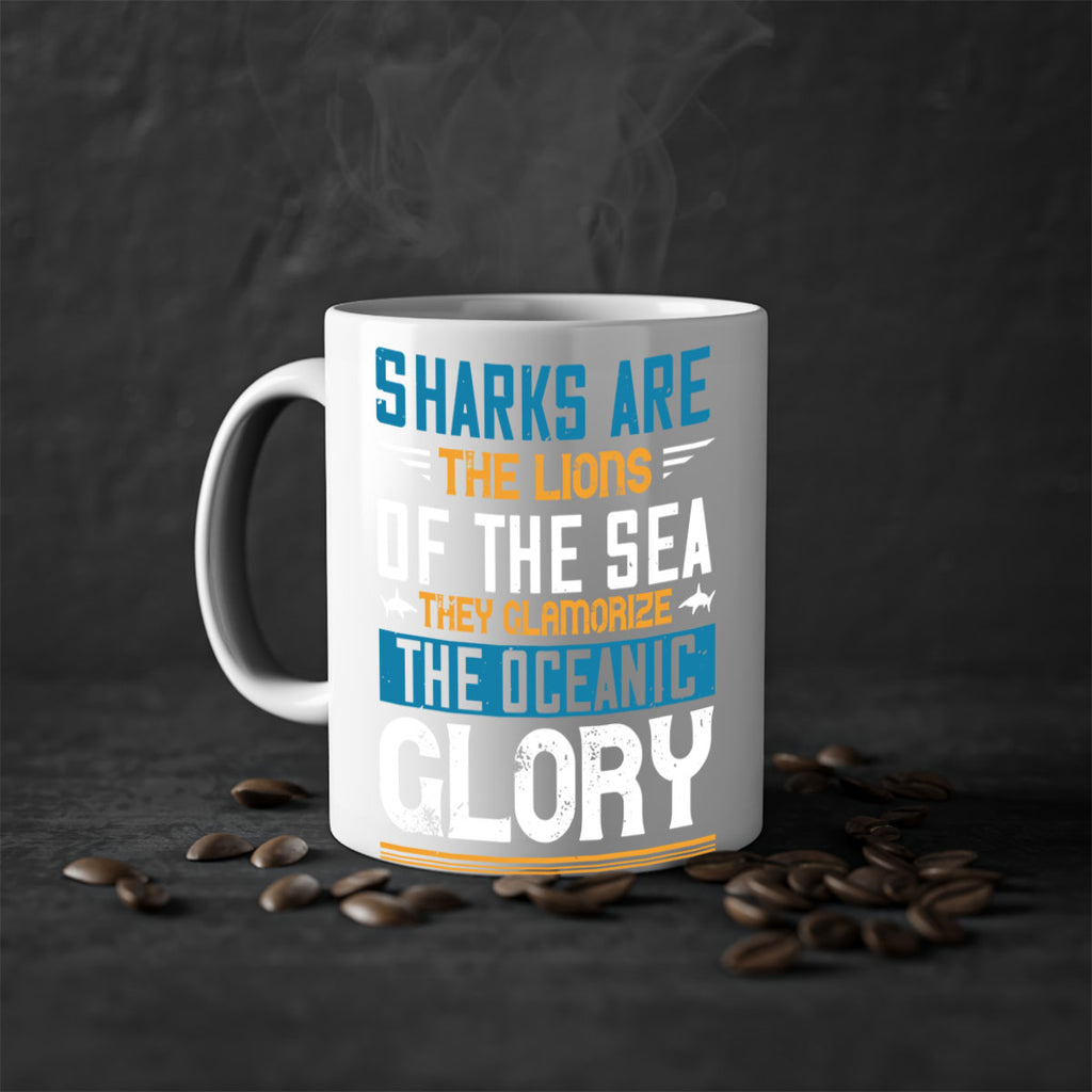 Sharks are the lions of the seaThey glamorize the oceanic glory Style 30#- Shark-Fish-Mug / Coffee Cup