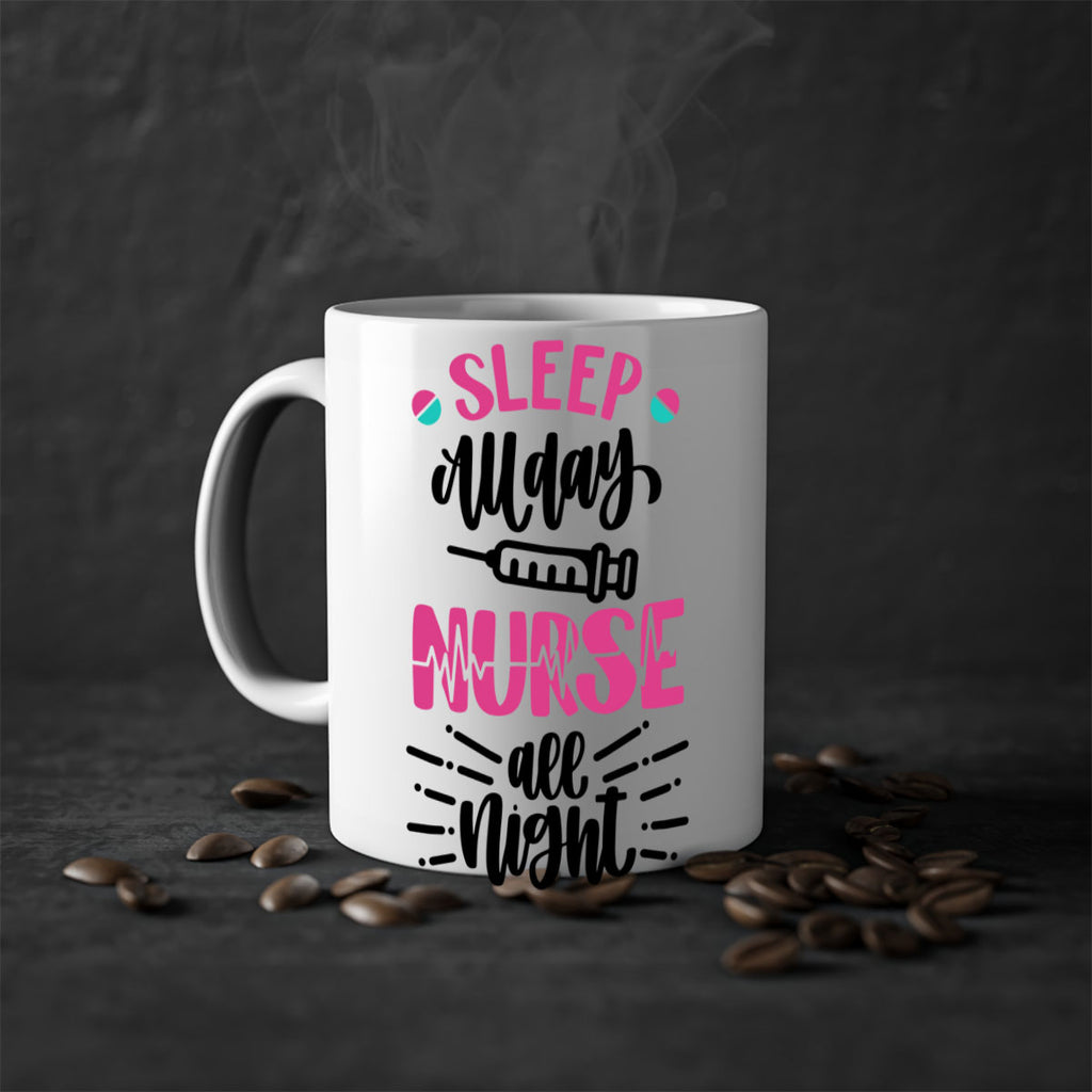 Sleep All Day Nurse All Style Style 33#- nurse-Mug / Coffee Cup