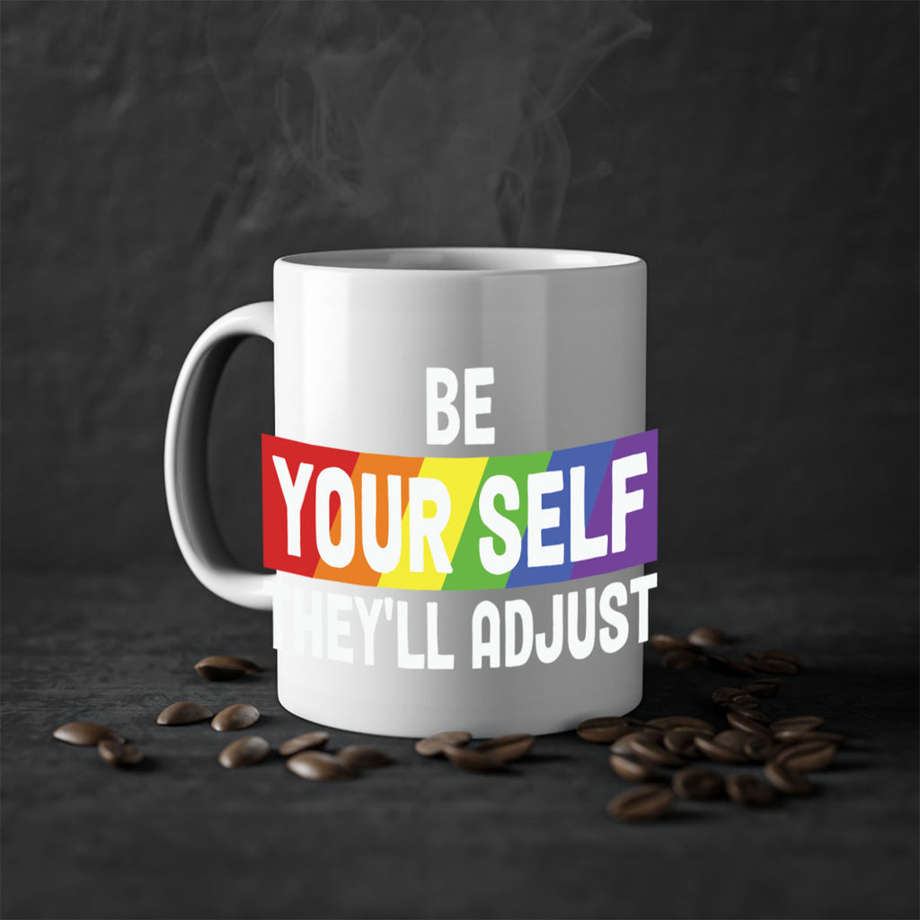 be yourself theyll adjust rainbow lgbt 160#- lgbt-Mug / Coffee Cup