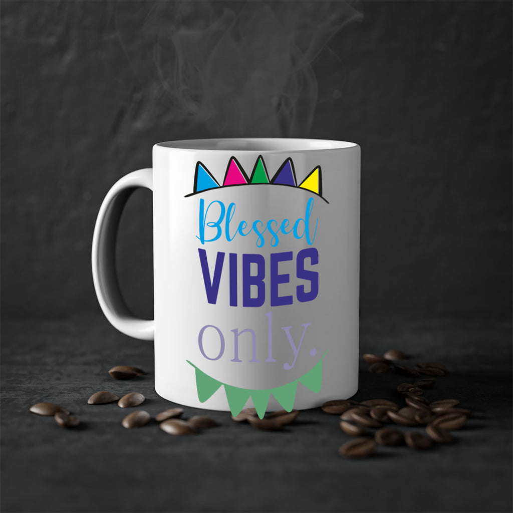 blessd vibes only- black words - phrases-Mug / Coffee Cup