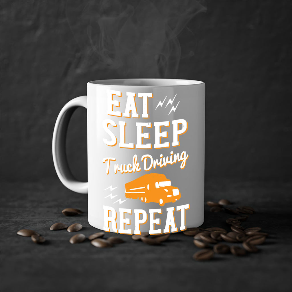 eat sleep truck driving repeat Style 3#- truck driver-Mug / Coffee Cup