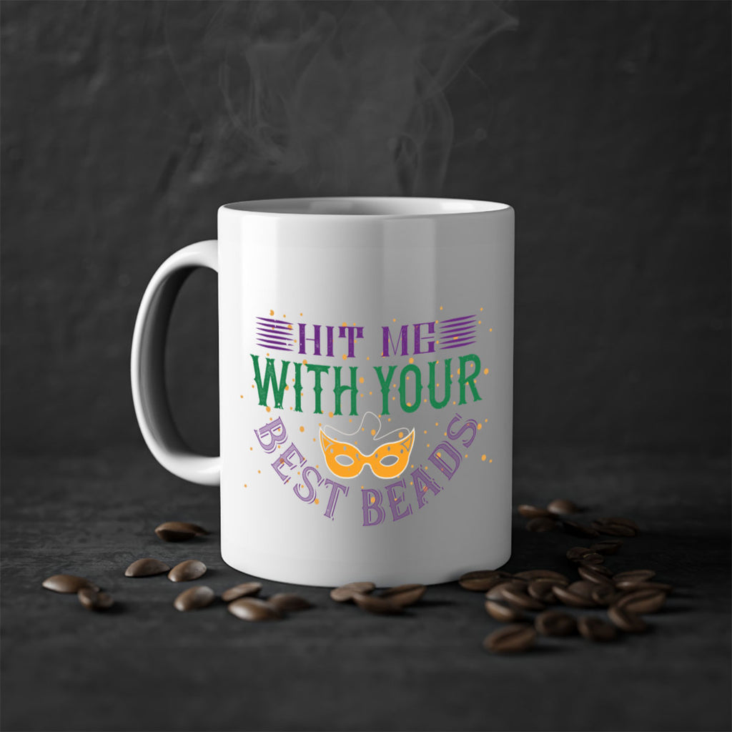 hit me with your best beads 69#- mardi gras-Mug / Coffee Cup