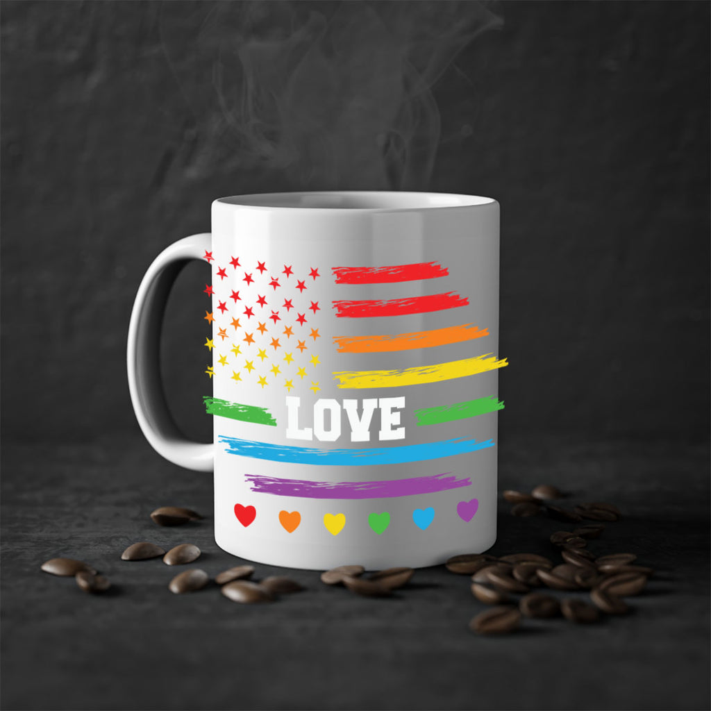 love rainbow american flag lgbtq lgbt 83#- lgbt-Mug / Coffee Cup