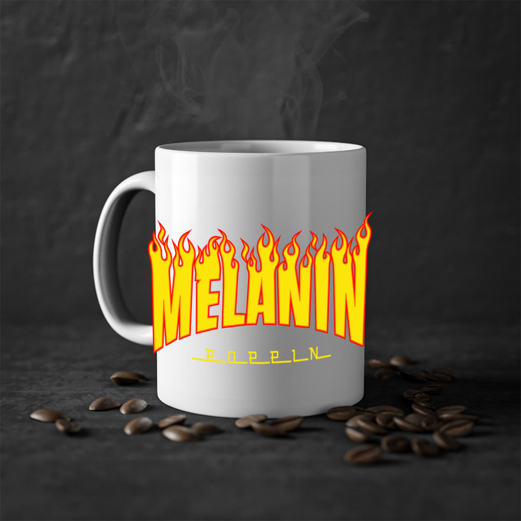 melanin poppin fire 87#- black words - phrases-Mug / Coffee Cup
