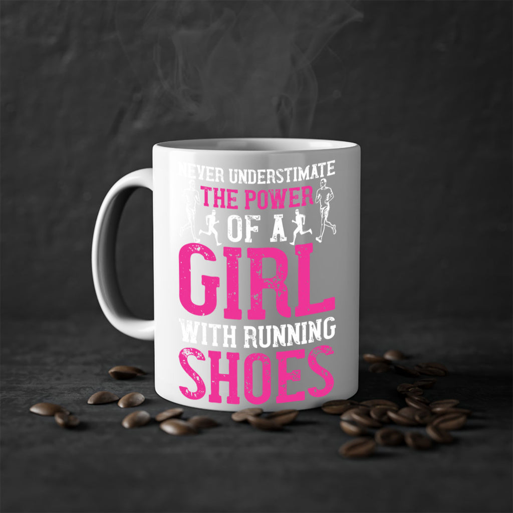 never understimate the power of a girl with running shoes 29#- running-Mug / Coffee Cup
